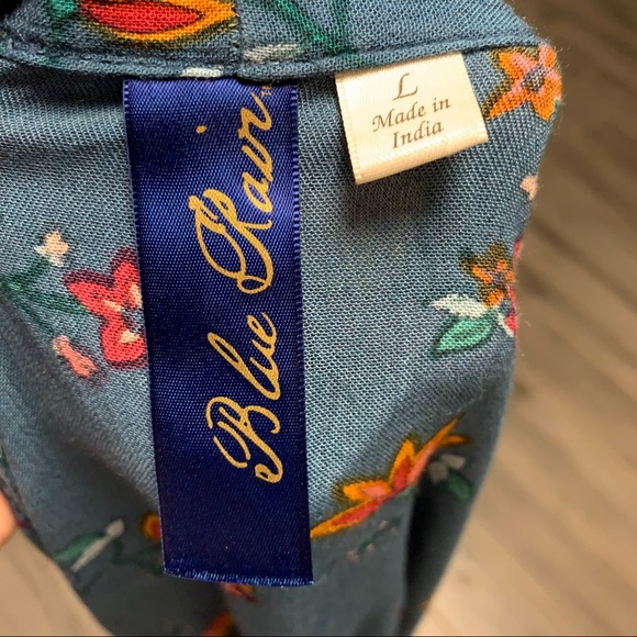 BLUE RAIR  FLORAL KIMONO CARDIGAN SHRUG SIZE L - Picture 6 of 7